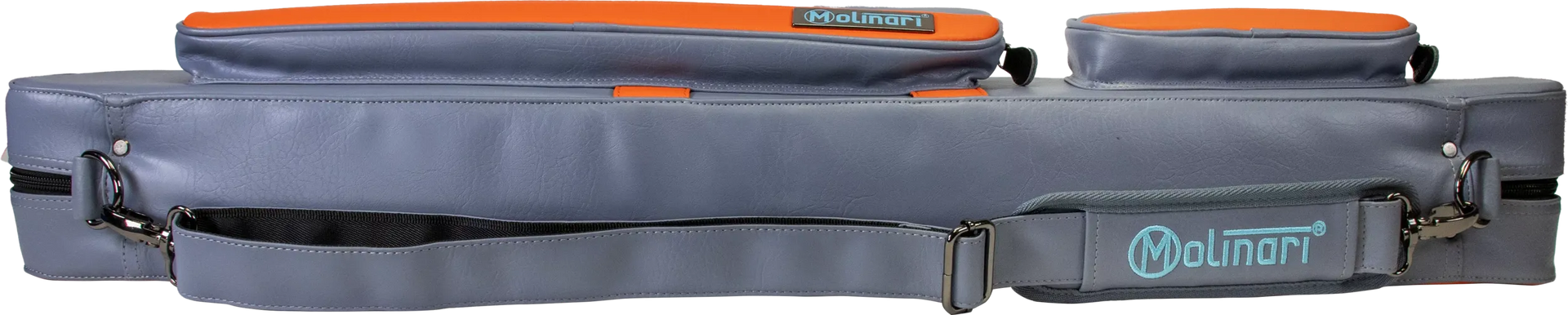Molinari Flat Butterfly 2x4 Soft Cue Case - Gray / Orange