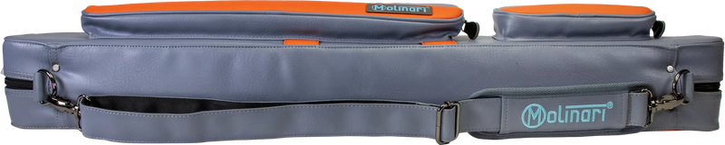 Molinari Flat Butterfly 2x4 Soft Cue Case - Gray / Orange
