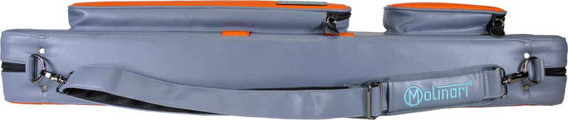 Molinari Flat Butterfly 3x6 Hard Cue Case - Gray / Orange