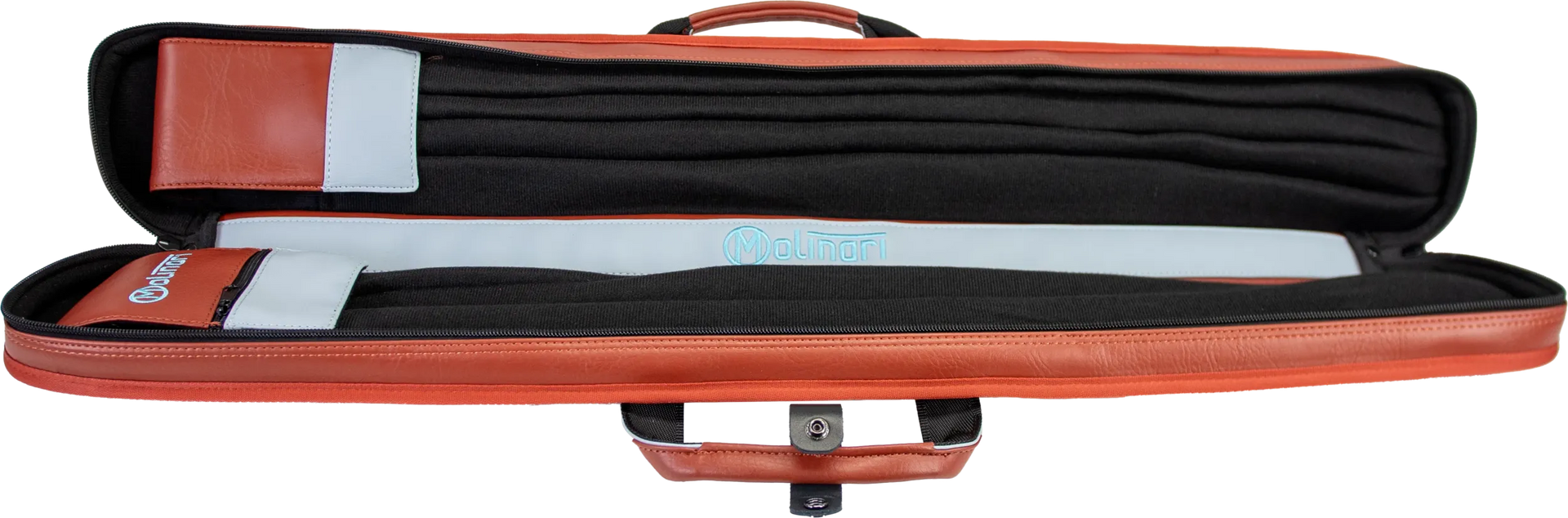 Molinari Classic Butterfly 2x4 Soft Cue Case - Brown / Light Blue