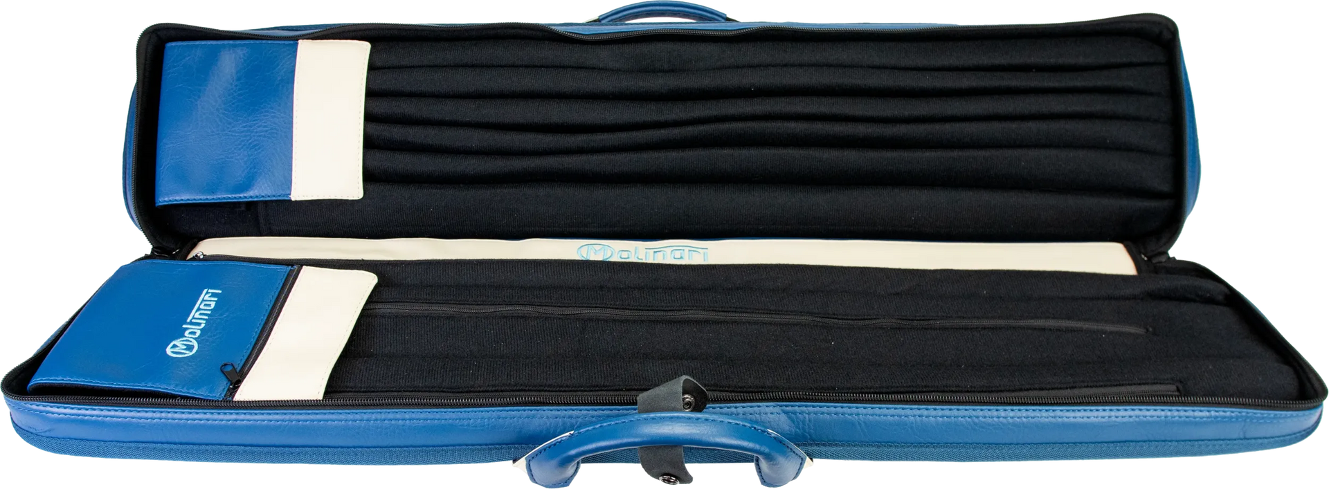 Molinari Classic Butterfly 3x6 Soft Cue Case - Blue / Biege