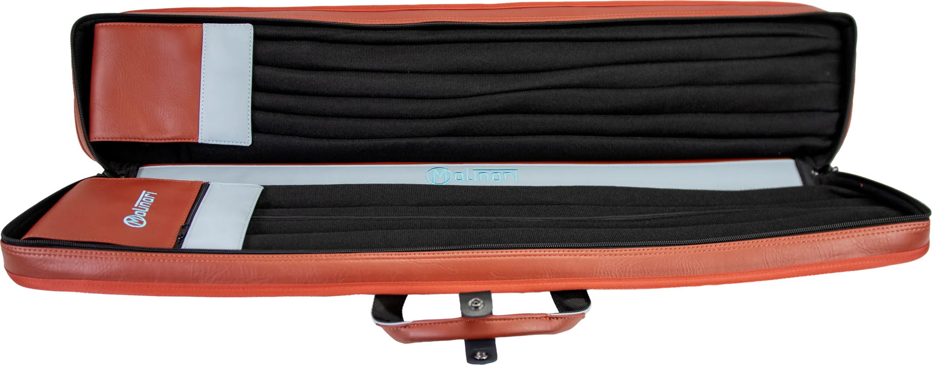Molinari Classic Butterfly 3x6 Soft Cue Case - Brown / Light Blue