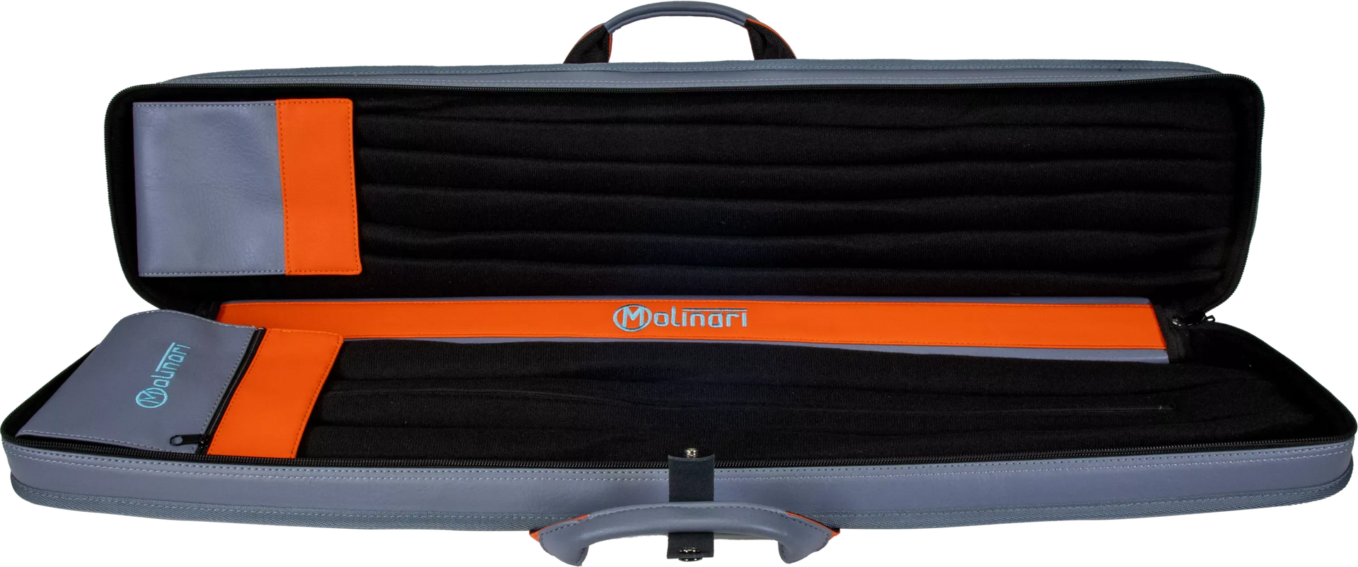 Molinari Classic Butterfly 3x6 Soft Cue Case - Gray / Orange