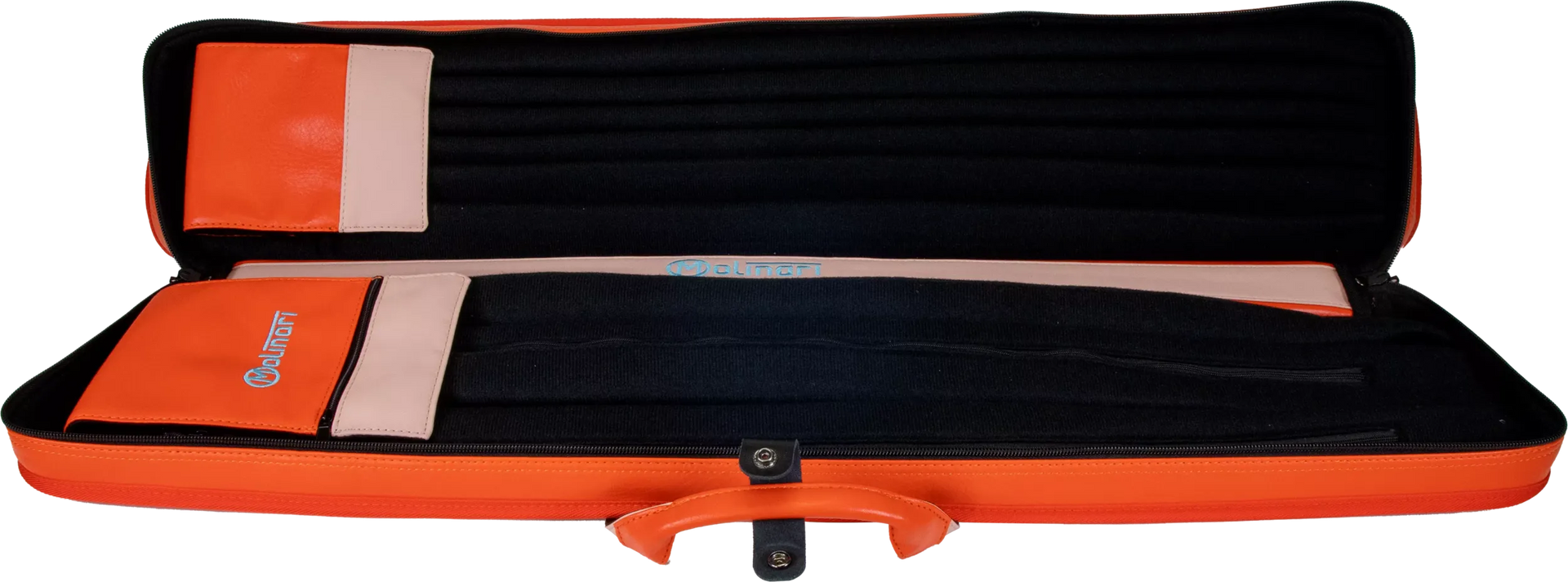 Molinari Classic Butterfly 3x6 Soft Cue Case - Orange / Light Pink