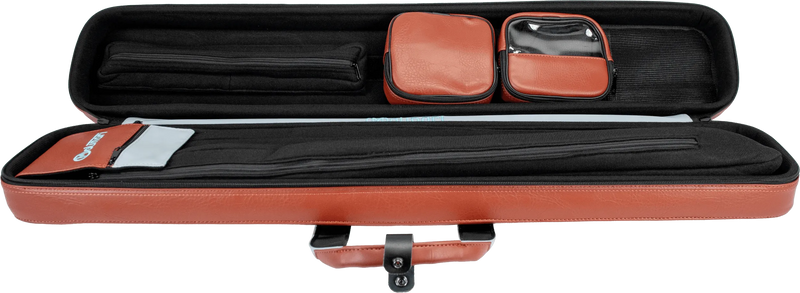 Molinari Flat Butterfly 3x6 Hard Cue Case - Brown / Light Blue