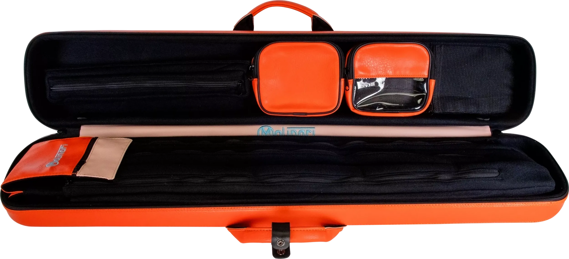 Molinari Classic Butterfly 3x6 Soft Cue Case - Orange / Light Pink