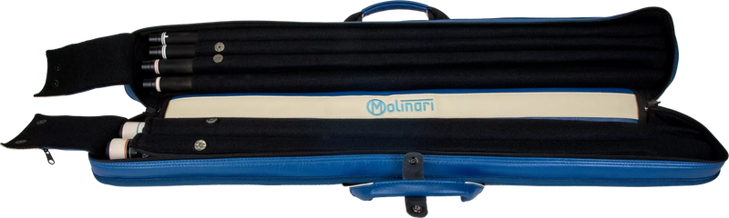 Molinari Classic Butterfly 2x4 Soft Cue Case - Blue / Beige