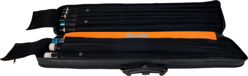 Molinari Classic Butterfly 3x6 Soft Cue Case - Black / Orange