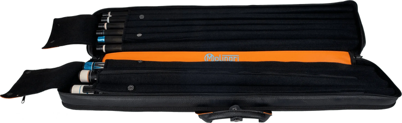 Molinari Classic Butterfly 3x6 Soft Cue Case - Black / Orange