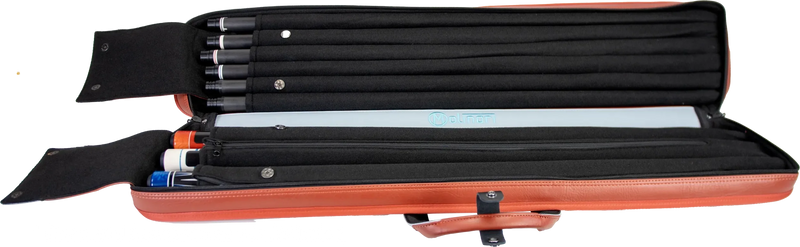 Molinari Classic Butterfly 3x6 Soft Cue Case - Brown / Light Blue