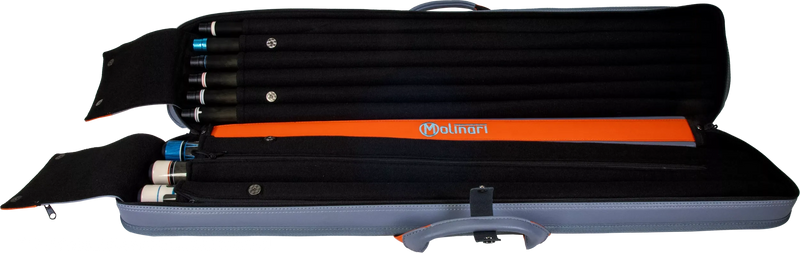 Molinari Classic Butterfly 3x6 Soft Cue Case - Gray / Orange