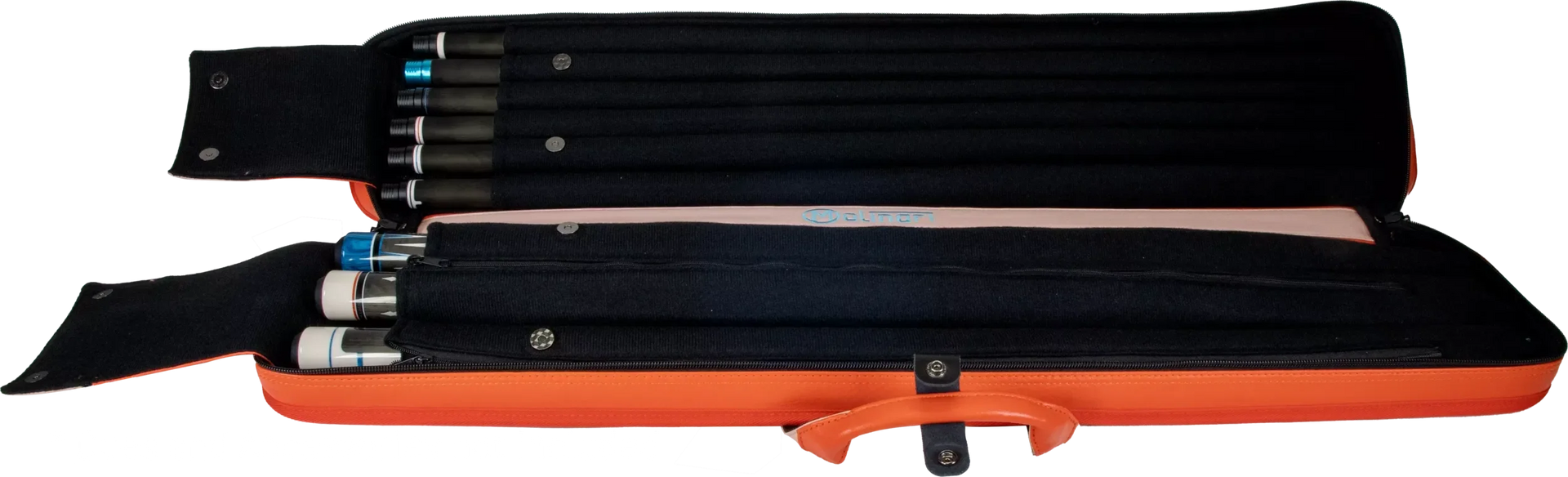 Molinari Classic Butterfly 3x6 Soft Cue Case - Orange / Light Pink