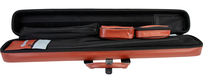 Molinari Flat Butterfly 2x4 Soft Cue Case - Brown / Light Blue