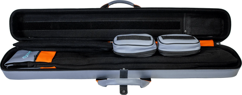 Molinari Flat Butterfly 2x4 Soft Cue Case - Gray / Orange