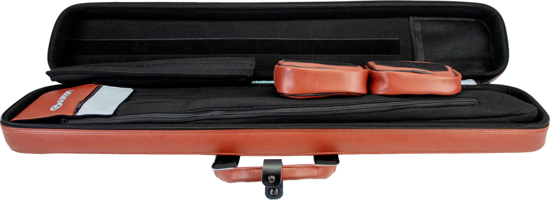 Molinari Flat Butterfly 3x6 Hard Cue Case - Brown / Light Blue
