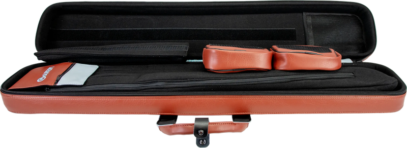 Molinari Flat Butterfly 3x6 Hard Cue Case - Brown / Light Blue