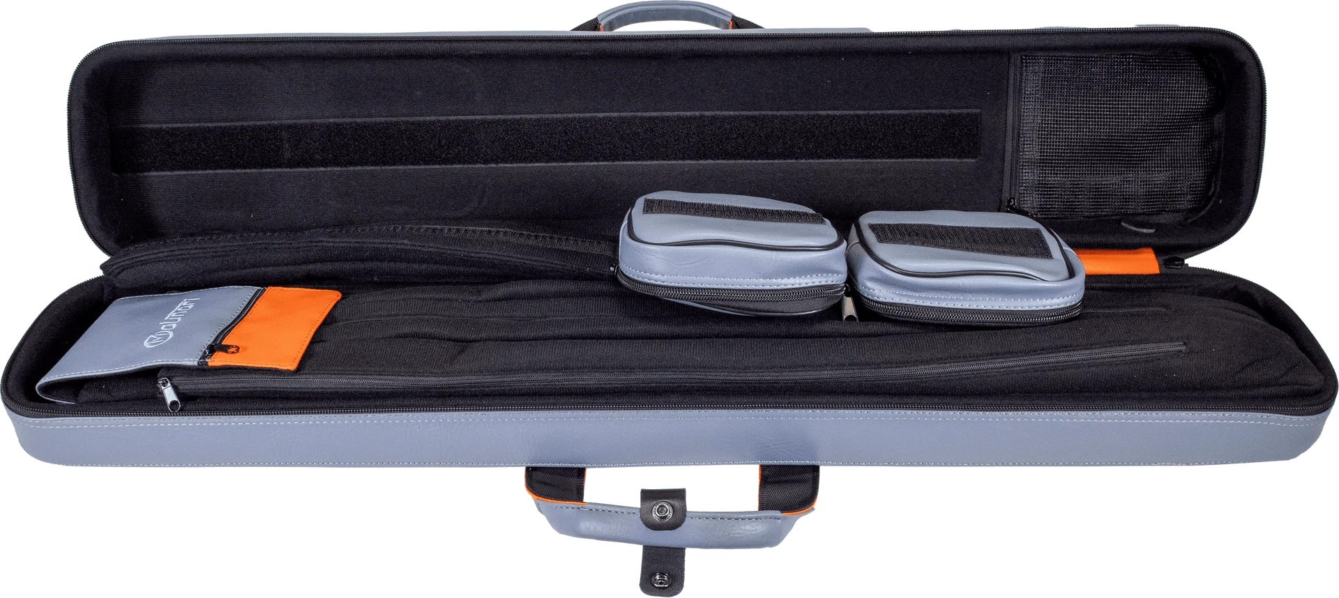 Molinari Flat Butterfly 3x6 Hard Cue Case - Gray / Orange