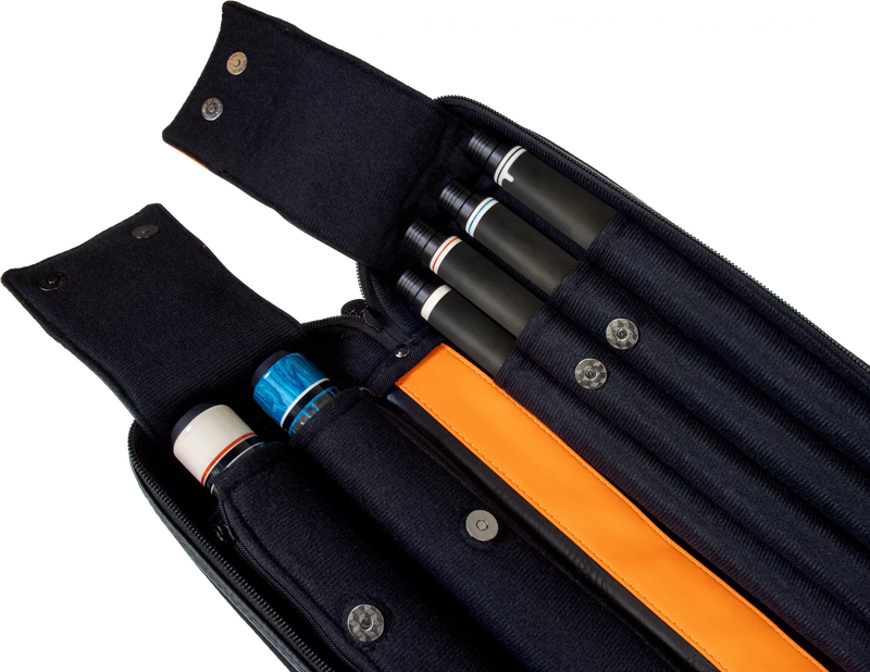 Molinari Classic Butterfly 2x4 Soft Cue Case - Black / Orange