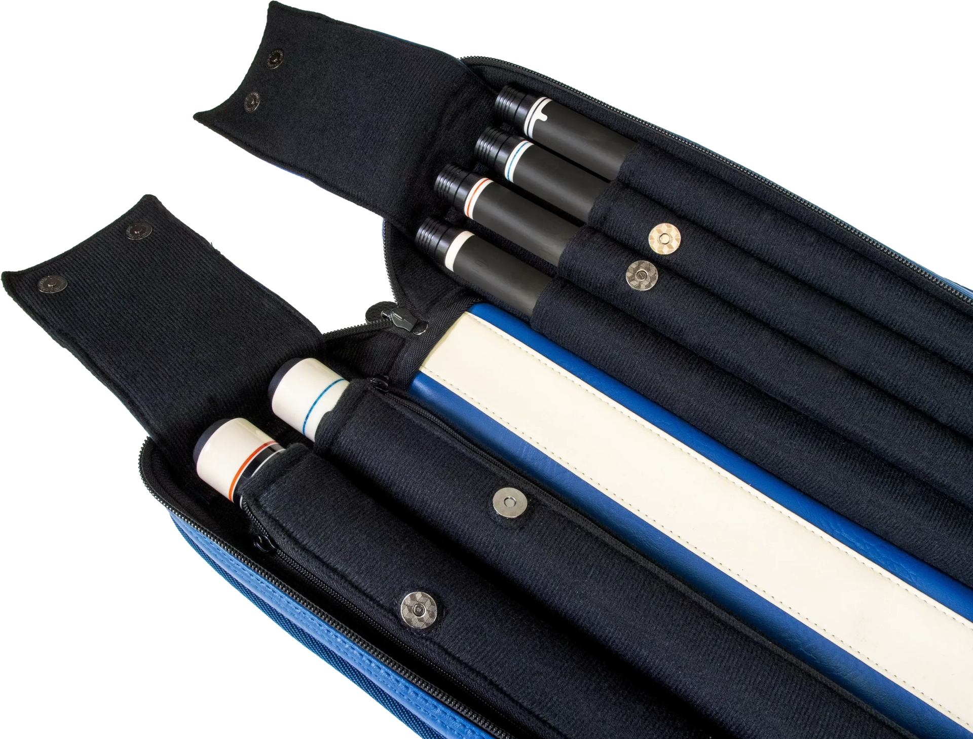 Molinari Classic Butterfly 2x4 Soft Cue Case - Blue / Beige