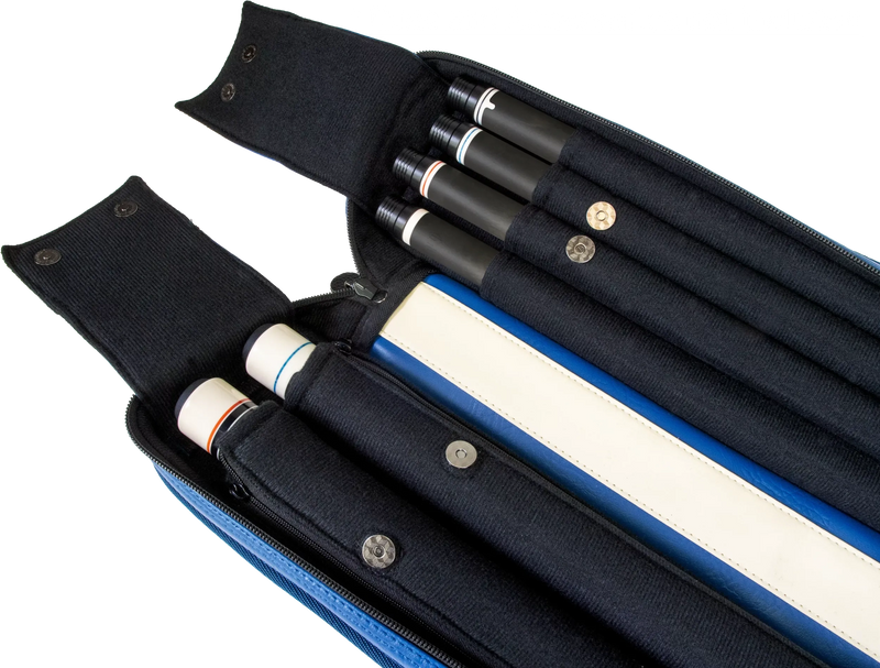 Molinari Classic Butterfly 2x4 Soft Cue Case - Blue / Beige