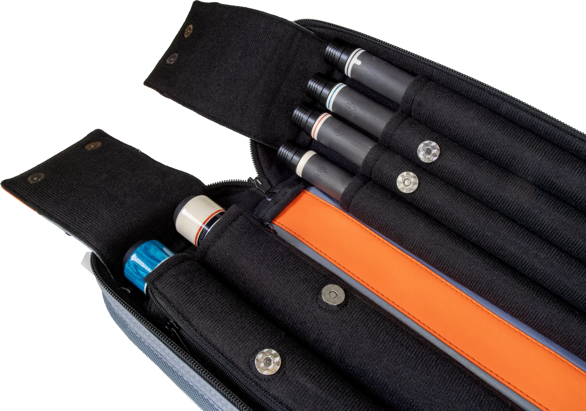 Molinari Classic Butterfly 2x4 Soft Cue Case - Gray / Orange