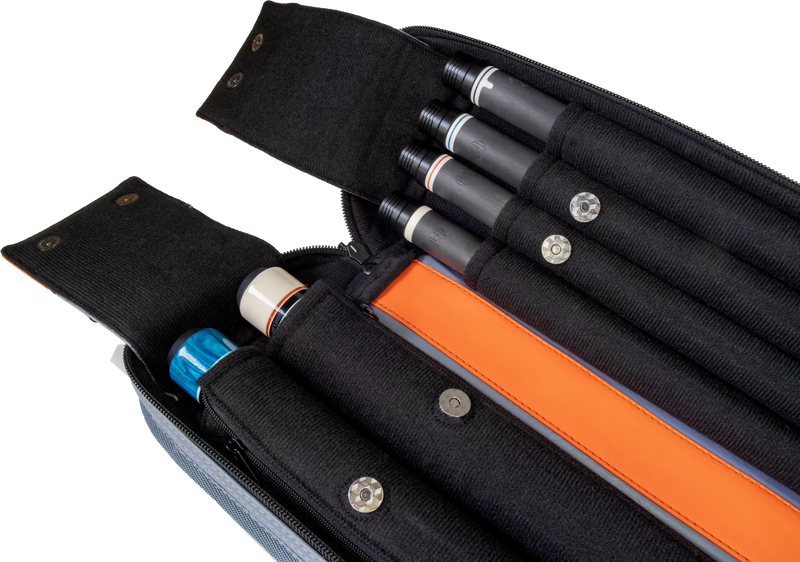 Molinari Classic Butterfly 2x4 Soft Cue Case - Gray / Orange