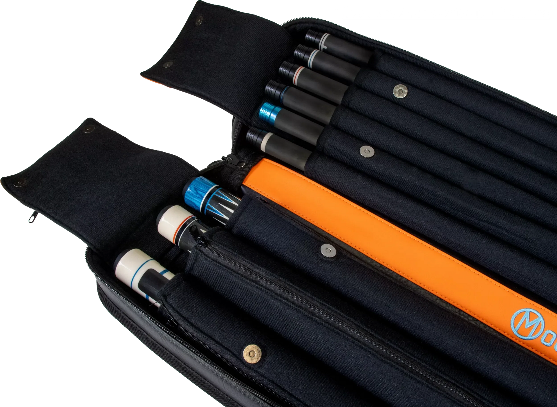Molinari Classic Butterfly 3x6 Soft Cue Case - Black / Orange
