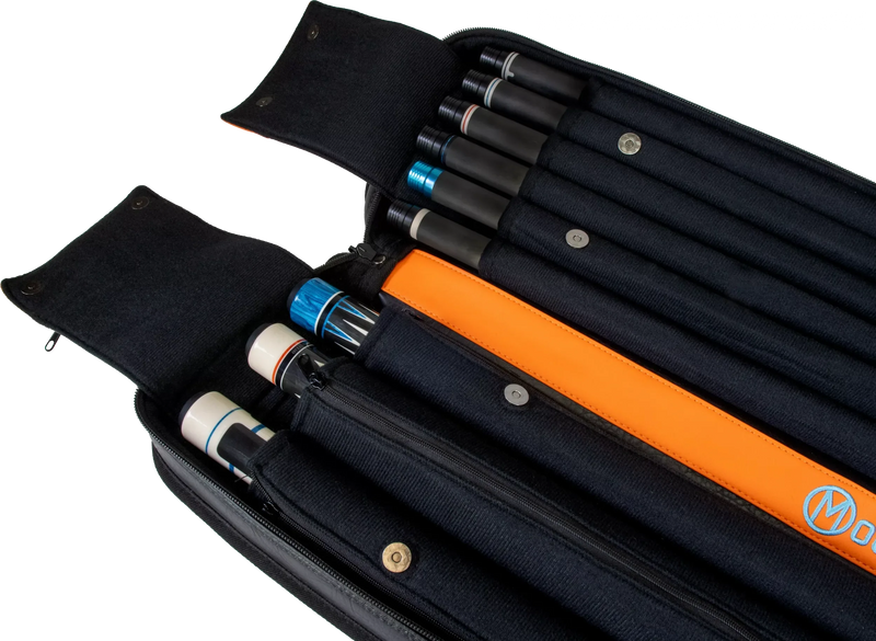 Molinari Classic Butterfly 3x6 Soft Cue Case - Black / Orange