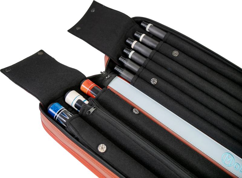 Molinari Classic Butterfly 3x6 Soft Cue Case - Brown / Light Blue