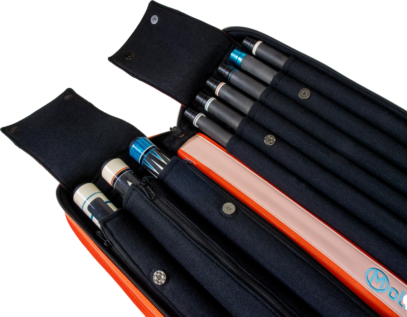 Molinari Classic Butterfly 3x6 Soft Cue Case - Orange / Light Pink