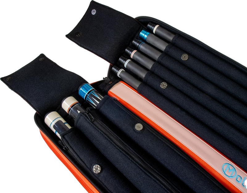 Molinari Classic Butterfly 3x6 Soft Cue Case - Orange / Light Pink