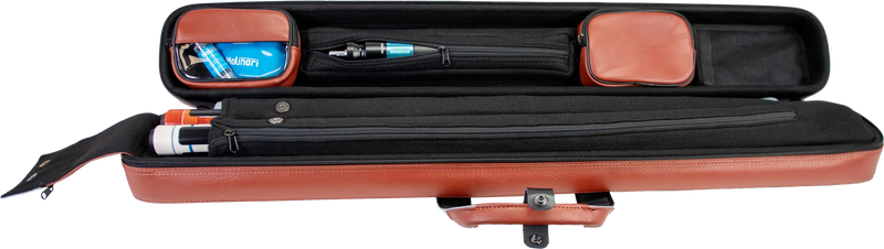 Molinari Flat Butterfly 2x4 Soft Cue Case - Brown / Light Blue