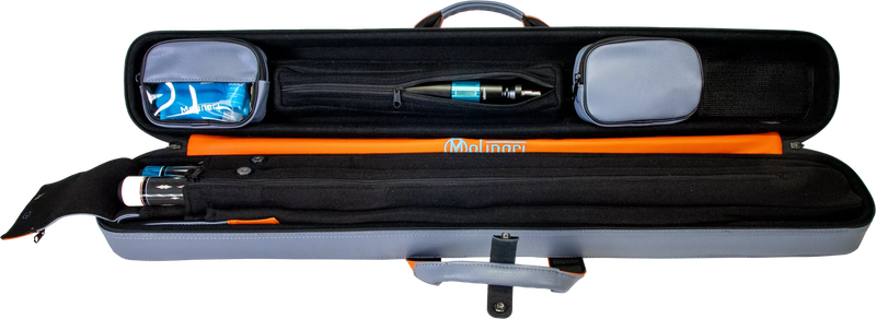Molinari Flat Butterfly 2x4 Soft Cue Case - Gray / Orange