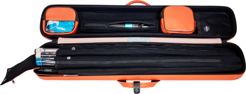 Molinari Classic Butterfly 3x6 Soft Cue Case - Orange / Light Pink