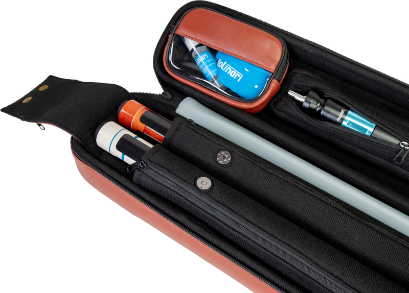 Molinari Flat Butterfly 2x4 Soft Cue Case - Brown / Light Blue