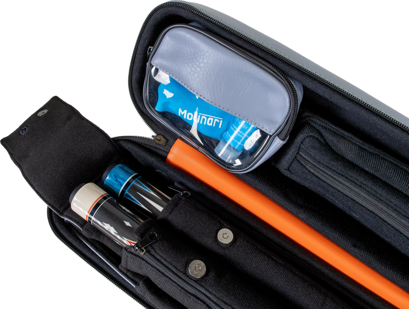 Molinari Flat Butterfly 2x4 Soft Cue Case - Gray / Orange