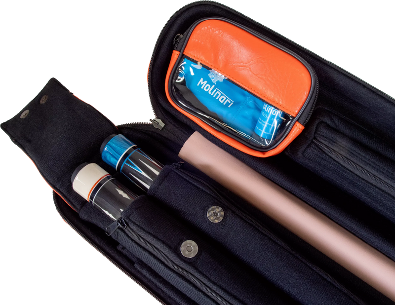 Molinari Flat Butterfly 2x4 Soft Cue Case - Orange / Light Pink