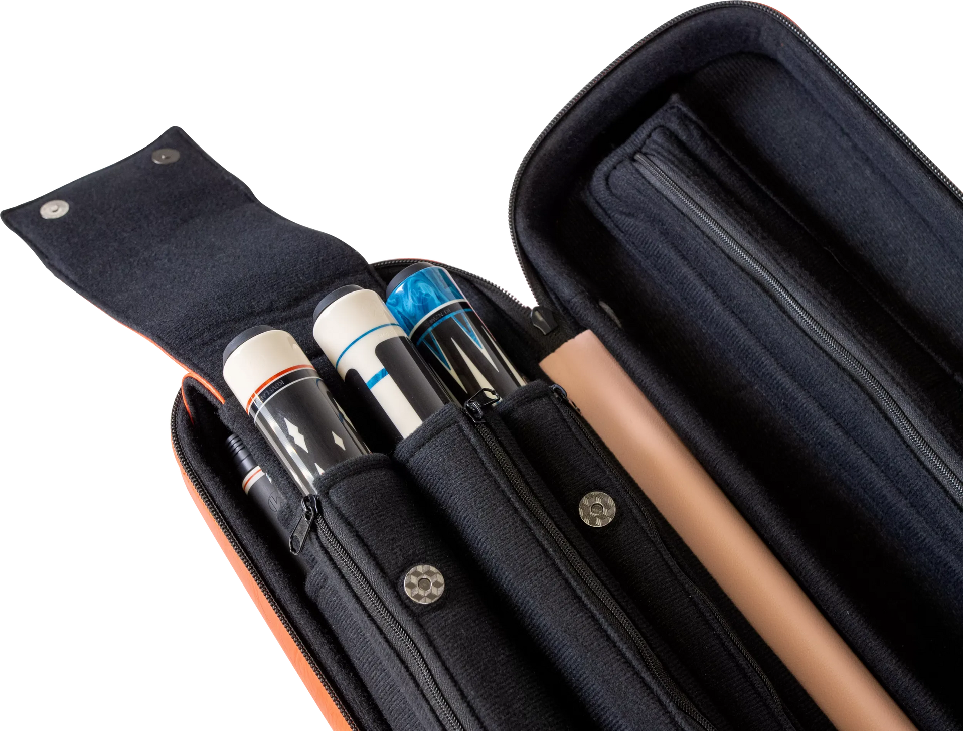 Molinari Classic Butterfly 3x6 Soft Cue Case - Orange / Light Pink