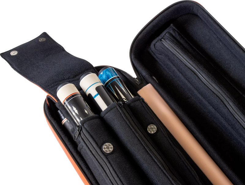 Molinari Classic Butterfly 3x6 Soft Cue Case - Orange / Light Pink