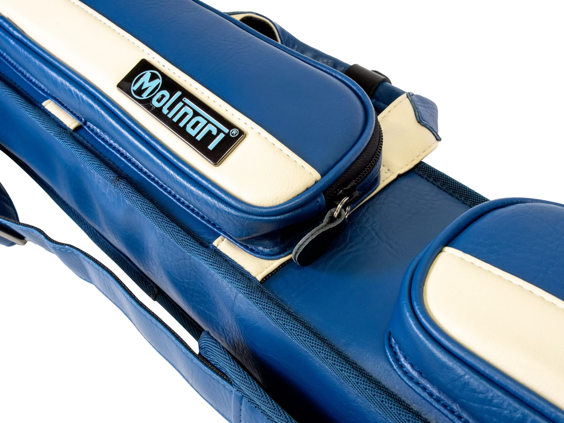 Molinari Classic Butterfly 2x4 Soft Cue Case - Blue / Beige