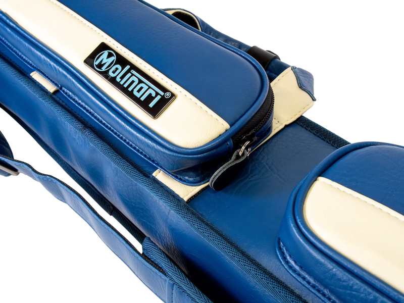 Molinari Classic Butterfly 2x4 Soft Cue Case - Blue / Beige