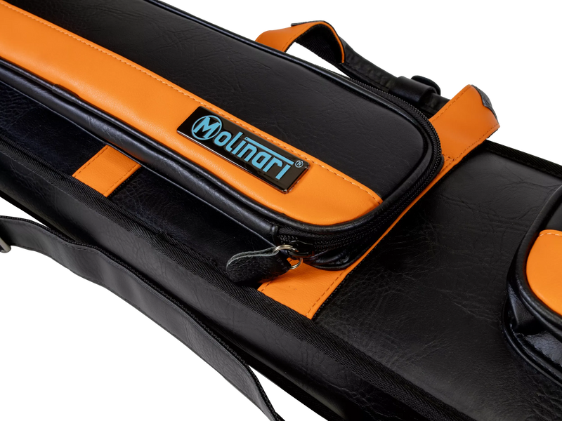 Molinari Classic Butterfly 3x6 Soft Cue Case - Black / Orange
