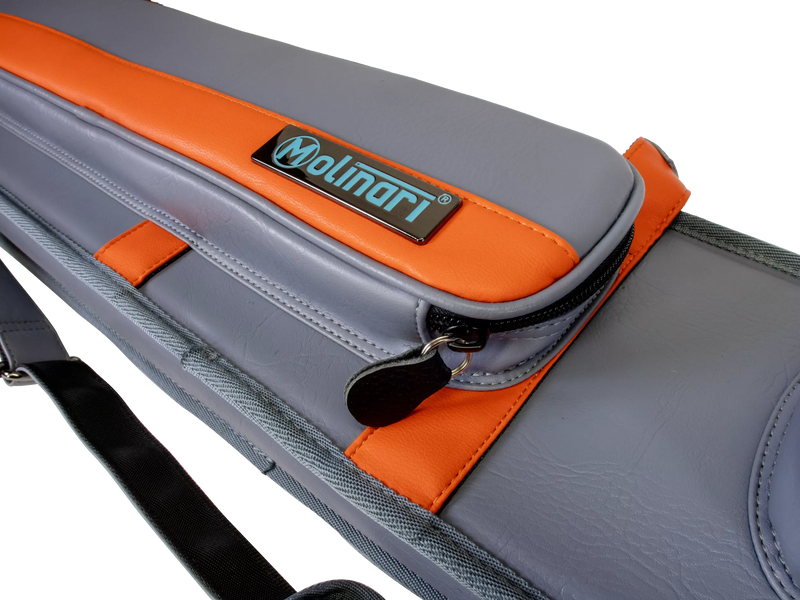 Molinari Classic Butterfly 3x6 Soft Cue Case - Gray / Orange