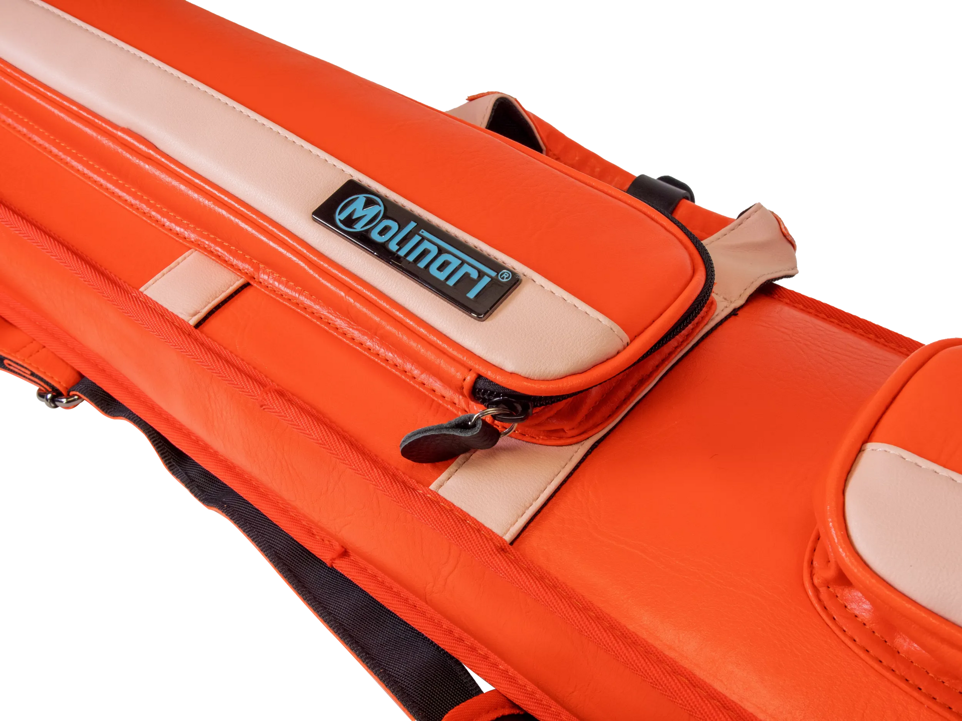 Molinari Classic Butterfly 3x6 Soft Cue Case - Orange / Light Pink