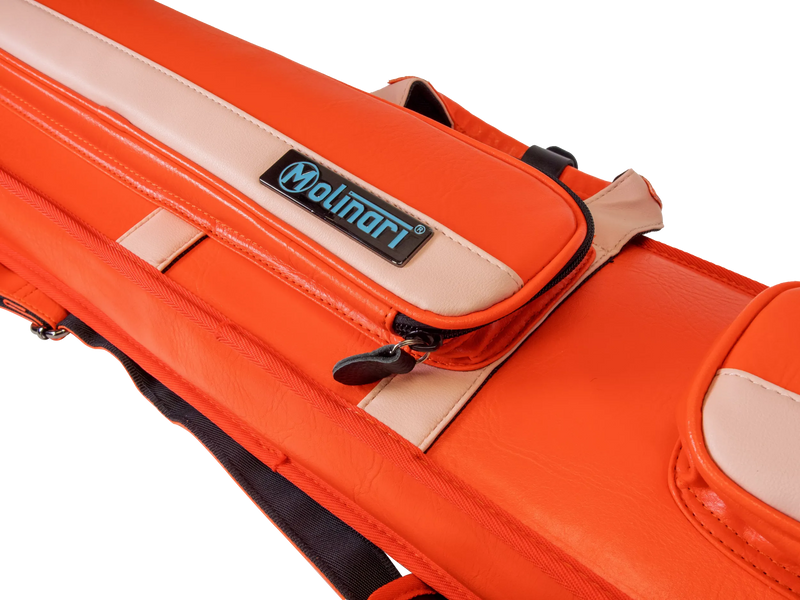 Molinari Classic Butterfly 3x6 Soft Cue Case - Orange / Light Pink