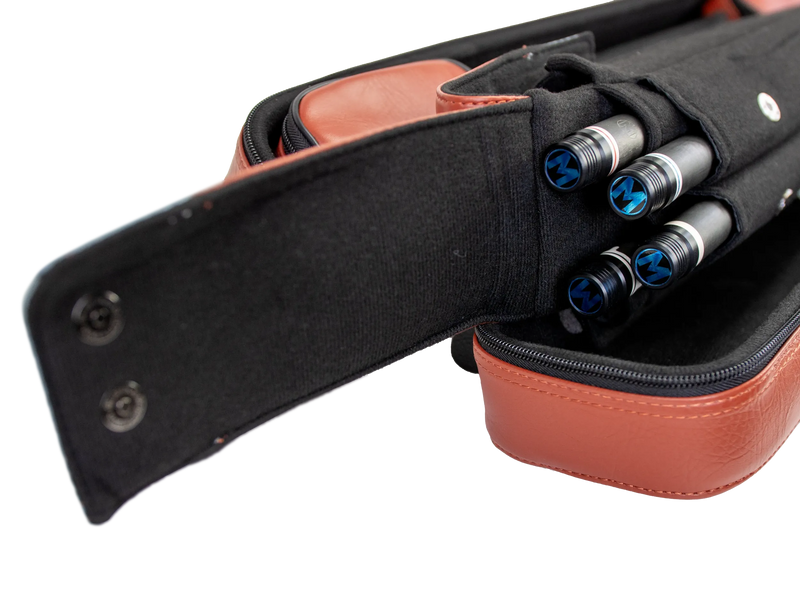 Molinari Flat Butterfly 2x4 Soft Cue Case - Brown / Light Blue