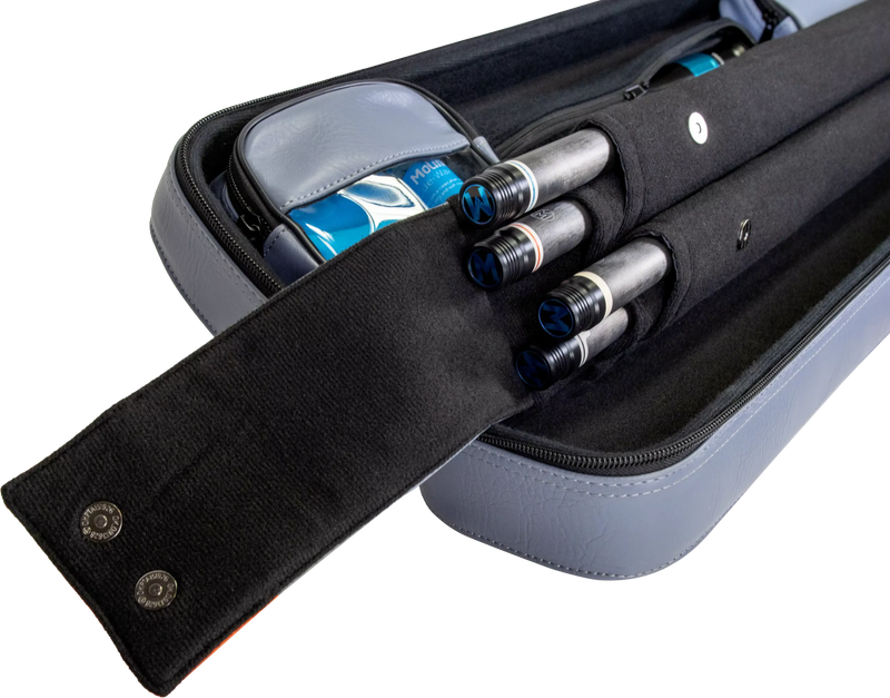 Molinari Flat Butterfly 2x4 Soft Cue Case - Gray / Orange