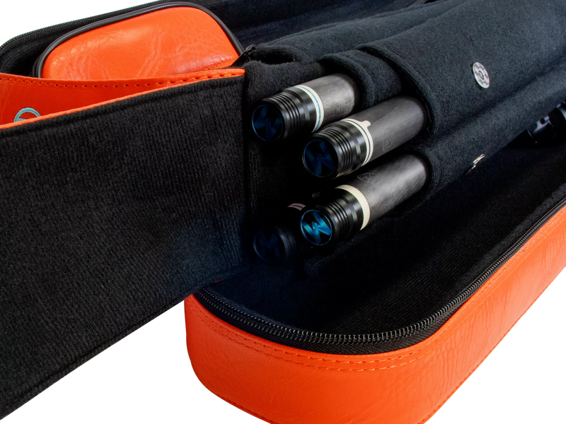 Molinari Flat Butterfly 2x4 Soft Cue Case - Orange / Light Pink