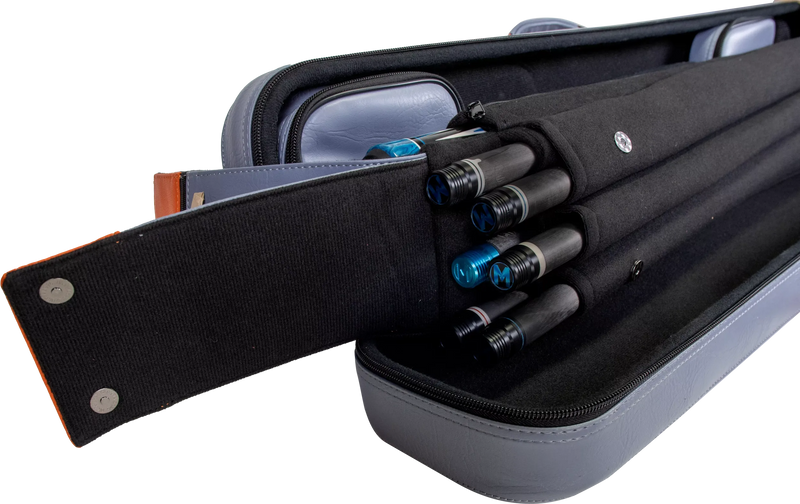 Molinari Flat Butterfly 3x6 Hard Cue Case - Gray / Orange