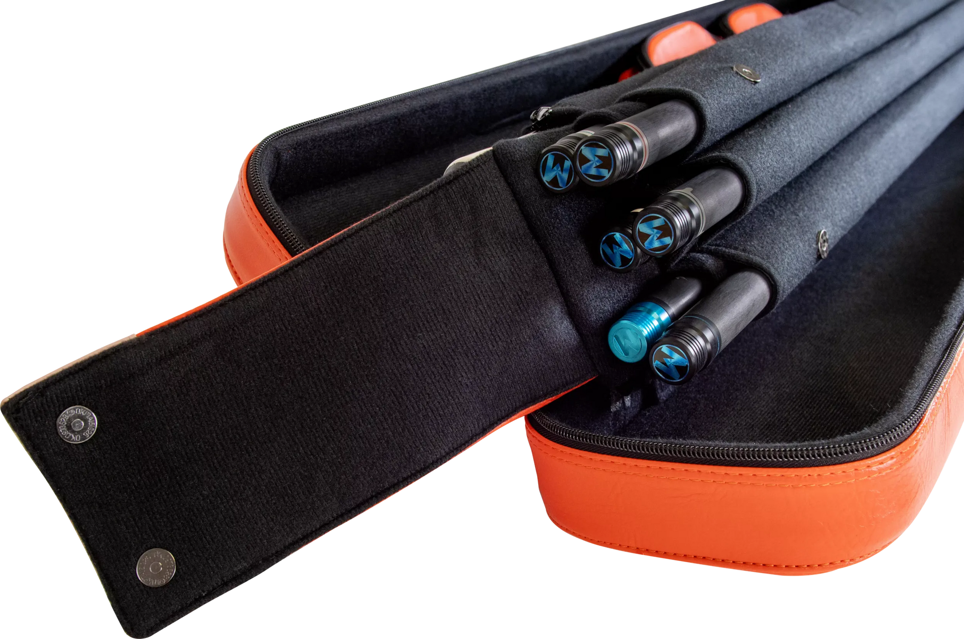 Molinari Classic Butterfly 3x6 Soft Cue Case - Orange / Light Pink